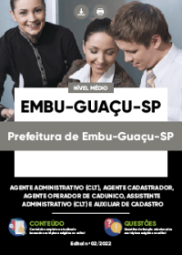 Agente Cadastrador, Operador, Assistente e Aux. - Prefeitura de Embu-Guaçu-SP