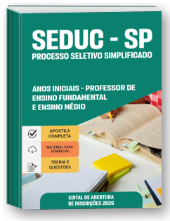 Professor de Ensino Fundamental e Ensino Médio - Anos Iniciais - SEDUC-SP
