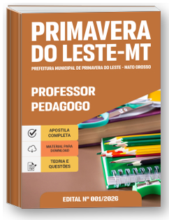 Professor Pedagogo - Prefeitura de Primavera do Leste - MT