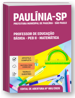 Professor de Educação Básica - PEB II - Matemática - Prefeitura de Paulínia-SP